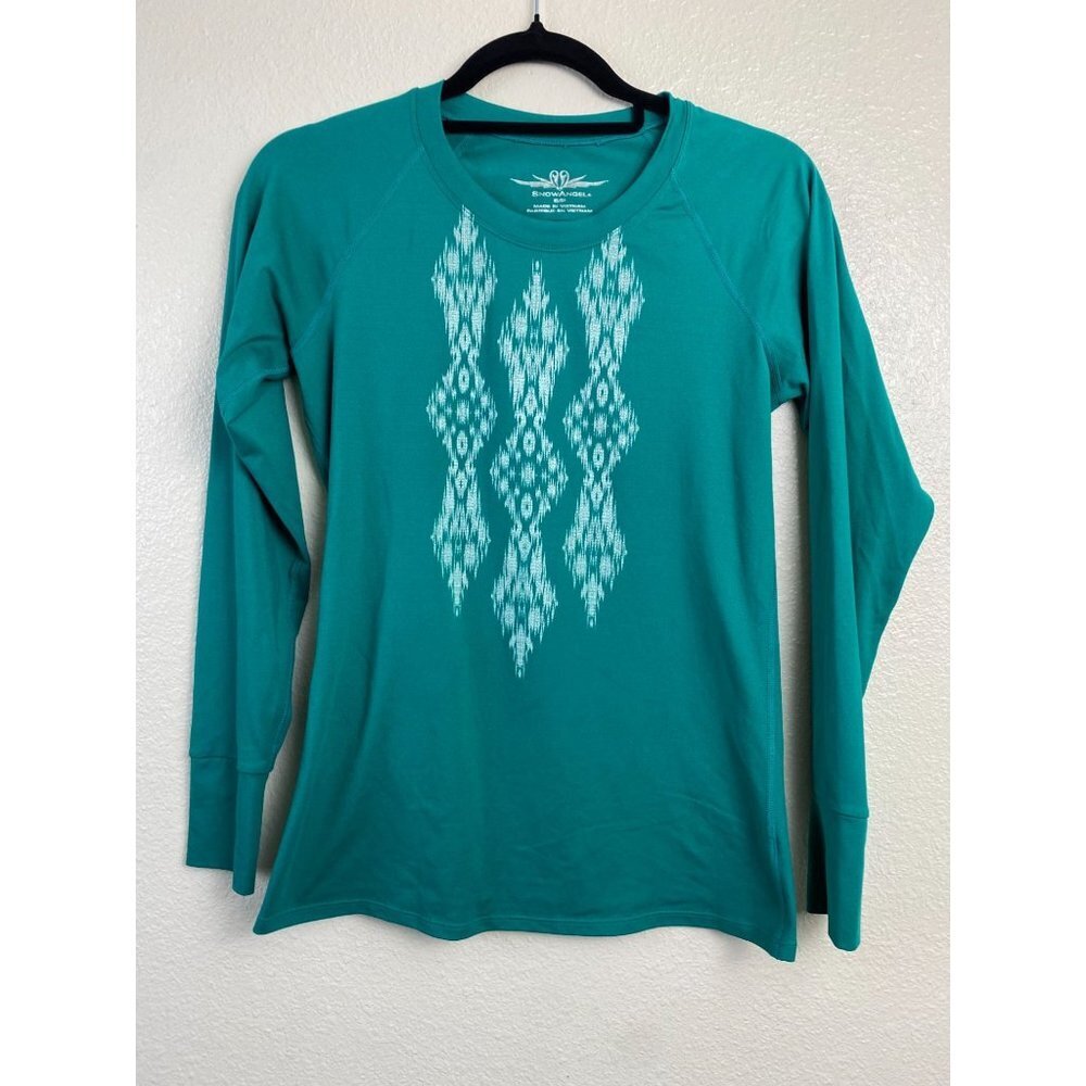 Snow Angel Base layer Sweater Women size 6 Green Holiday Long Sleeve Ski Outdoor